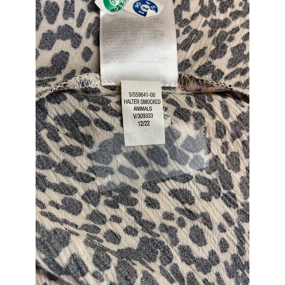 Old Navy Halter Smocked Maxi Dress XL Petite Animal Boho Vacation Resortwear Y2K - Picture 6 of 10